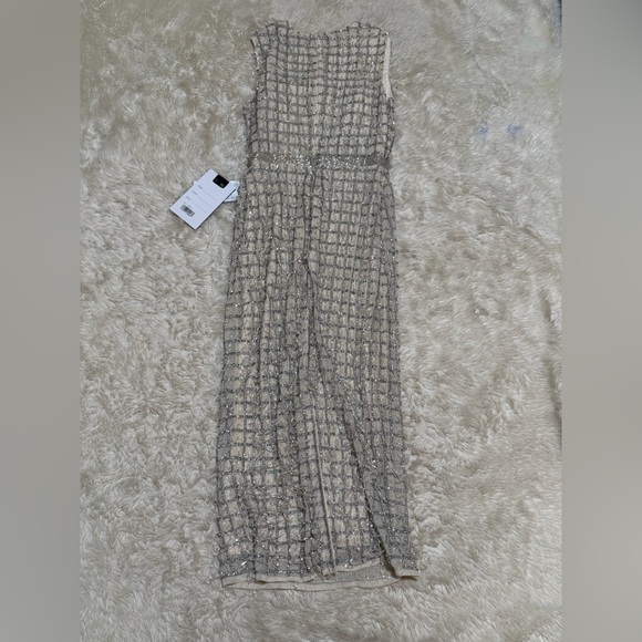 NWT Mac Duggal 5471 Sleeveless High Neck Beaded Midi Sheath Dress - Size 2 - Picture 6 of 9